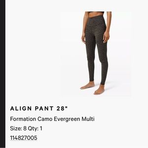 Lululemon ALIGN PANT HIGH-RISE 28” Size 8